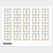 Sticker Carré Among the waves, she finds herself. (Feuille)