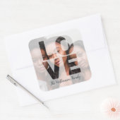 Sticker Carré AMOUR Ajoutez votre photo (Enveloppe)