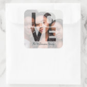 Sticker Carré AMOUR Ajoutez votre photo (Sac)