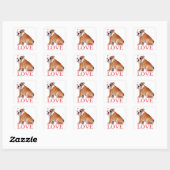 Sticker Carré Amour Anglais Chien Chien Chien Chien Chien Chien  (Feuille)
