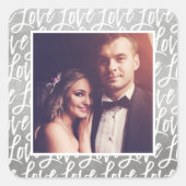 Sticker Carré Amour argent moderne en Mariage de script photo (Devant)