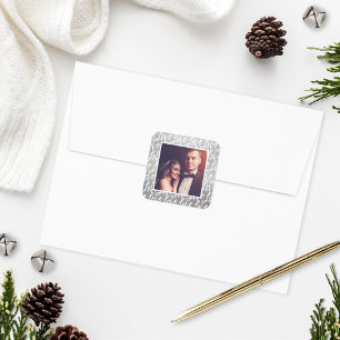 Sticker Carré Amour argent moderne en Mariage de script photo