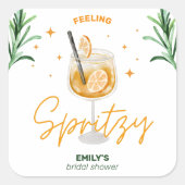 Sticker Carré Amour au premier Spritz Réception de mariage aquar (Devant)