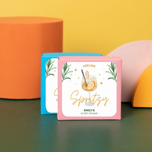 Sticker Carré Amour au premier Spritz Réception de mariage aquar