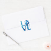 Sticker Carré Amour Classique Bleu Clair (Enveloppe)