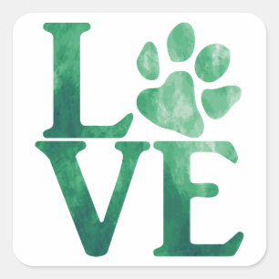 Sticker Carré Amour Classique Vert