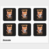 Sticker Carré amour de chat mignon (Feuille)
