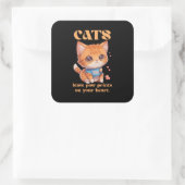 Sticker Carré amour de chat mignon (Sac)