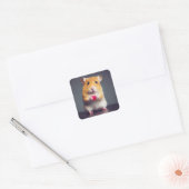 Sticker Carré Amour de hamster mignon (Enveloppe)