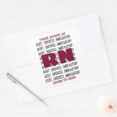 Sticker Carré Amour de l'infirmière amusante-Alerte, Orienté, Am (Enveloppe)