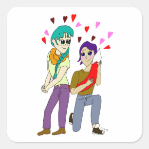 Sticker Carré amour de queue