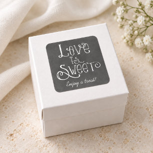 Sticker Carré Amour de script rustique est doux Tableau noir