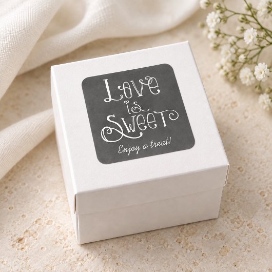 Sticker Carré Amour de script rustique est doux Tableau noir