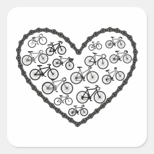 Sticker Carré Amour de vélo (Devant)