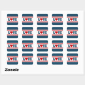 Sticker Carré Amour design (Feuille)