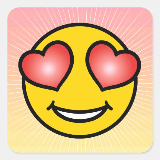 Sticker Carré Amour Emoji (Devant)