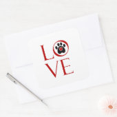 Sticker Carré Amour Empreinte de patte (Enveloppe)