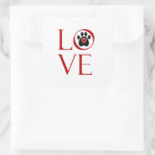 Sticker Carré Amour Empreinte de patte (Sac)