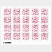 Sticker Carré Amour Et Baisers (Feuille)
