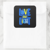 Sticker Carré Amour Et Lumière Hanoukka Menorah Chanukah Ho Juif (Sac)