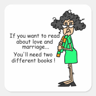 Sticker Carré Amour et mariage Humour