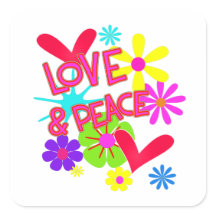 Amour Et Paix Puissance Fleur Retro Hippie Graphiq