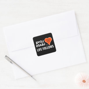Sticker Carré Amour et vie v2a