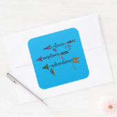 Sticker Carré Amour Explore Aventure Arrow Tribal Boho Design (Enveloppe)