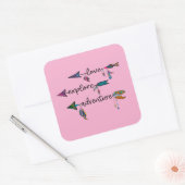 Sticker Carré Amour Explore Aventure Arrow Tribal Boho Design (Enveloppe)