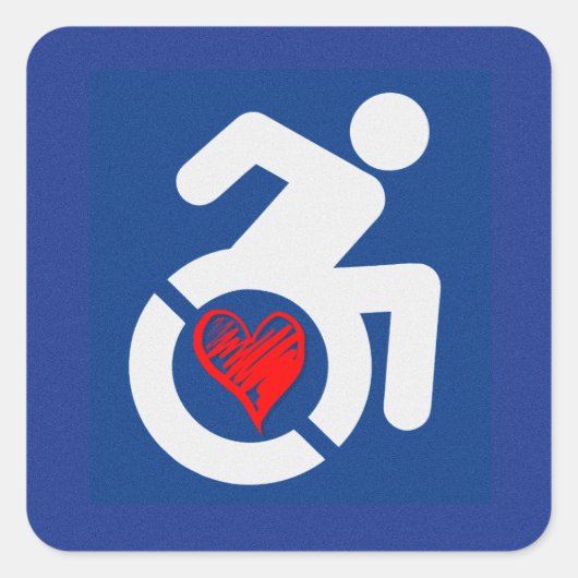 Sticker Carré Amour Handicap (Devant)
