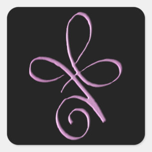 Sticker Carré Amour inconditionnel rose