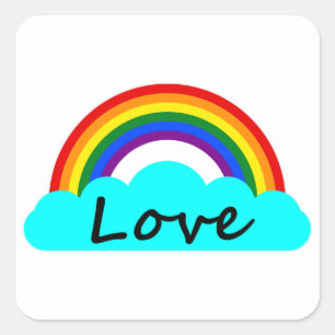 Sticker Carré Amour - LGBT Rainbow
