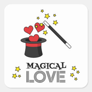 Sticker Carré Amour magique - Noir