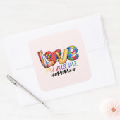 Sticker Carré Amour Maman Sensibilisation sur l'autisme pour les (Enveloppe)