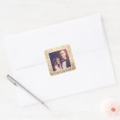 Sticker Carré Amour Moderne en Écriture de Mariage Photo (Enveloppe)