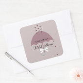 Sticker Carré Amour Parsemé violet mauve & Douche blanche (Enveloppe)