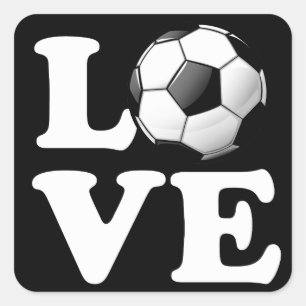 Sticker Carré Amour pour le ballon de football brillant du