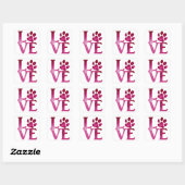 Sticker Carré Amour Rose Clair Classique (Feuille)