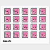 Sticker Carré Amour. Saint-Valentin Art déco (Feuille)