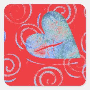 Sticker Carré Amour tourbillonnant