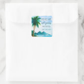 Sticker Carré Amour Tropical Plage Mariage Faveur (Sac)