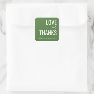 Sticker Carré Amour Vert Chaud Merci
