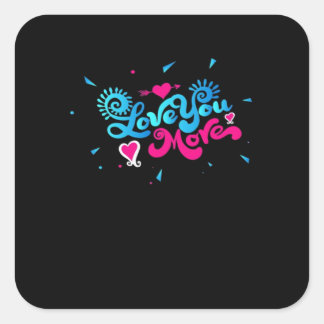 Sticker Carré Amour Vous Plus Typographie Propre Style