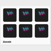 Sticker Carré Amour Vous Plus Typographie Propre Style (Feuille)