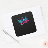 Sticker Carré Amour Vous Plus Typographie Propre Style (Enveloppe)