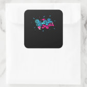 Sticker Carré Amour Vous Plus Typographie Propre Style (Sac)