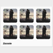 Sticker Carré Amoureux (Feuille)