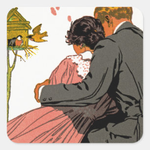 Sticker Carré Amoureux à la mode