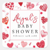 Sticker Carré Amoureux | BABY SHOWER (Devant)