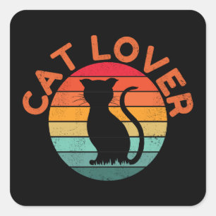STICKER CARRÉ AMOUREUX DE CHATS
